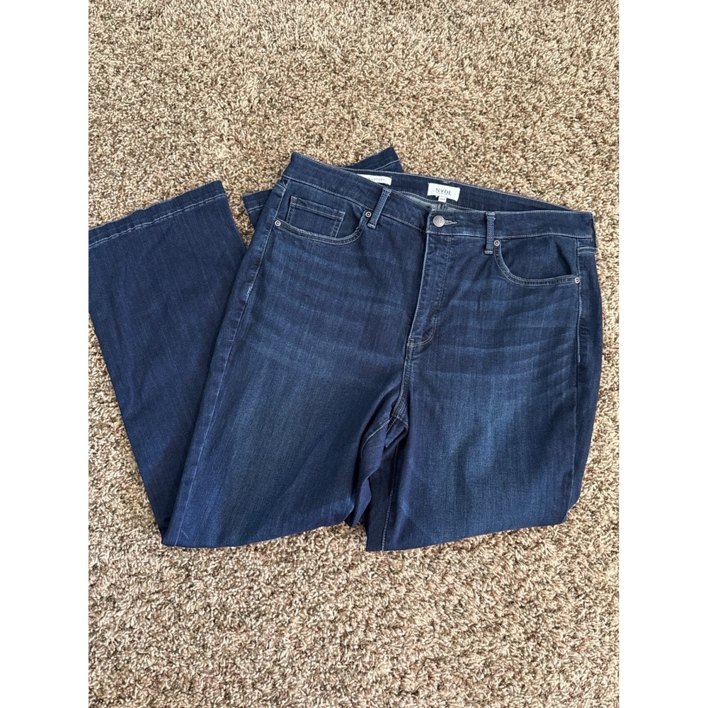 NYDJ Barbara Bootcut Jeans Dark Wash Blue Women's 14 Stretch Slimming LiftXTuck